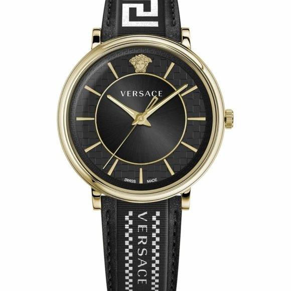 Versace Circular Men's Black 42mm Watch
